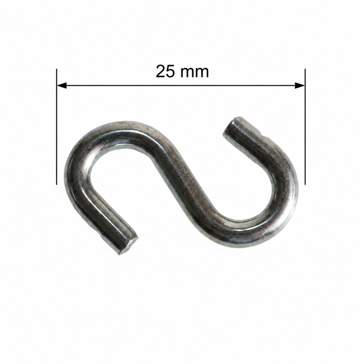 S Hook | Bright Zinc Plated Steel | 25mm, 38mm & 50mm