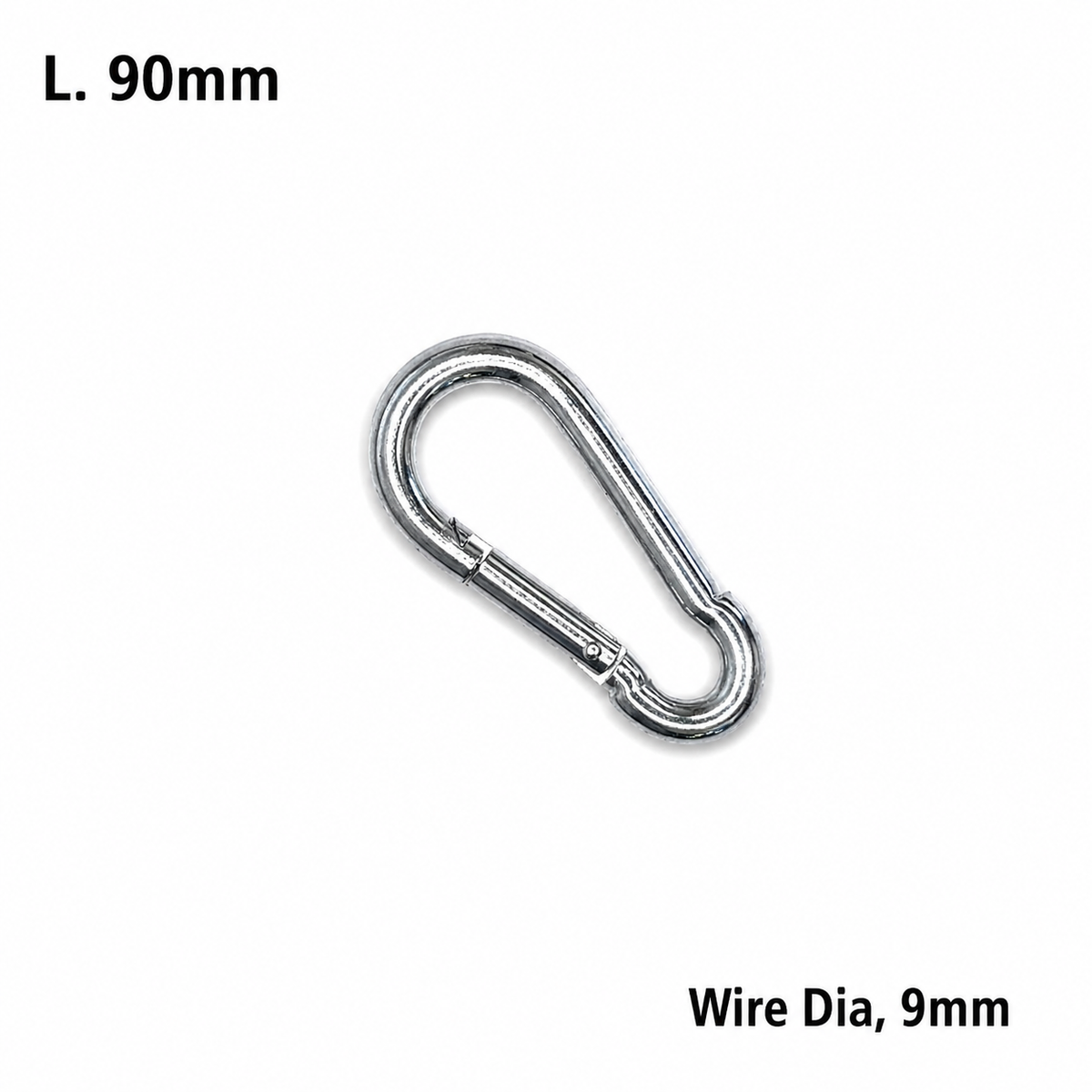 Carabiner Hook - Zinc Plated Steel - Multiple Sizes