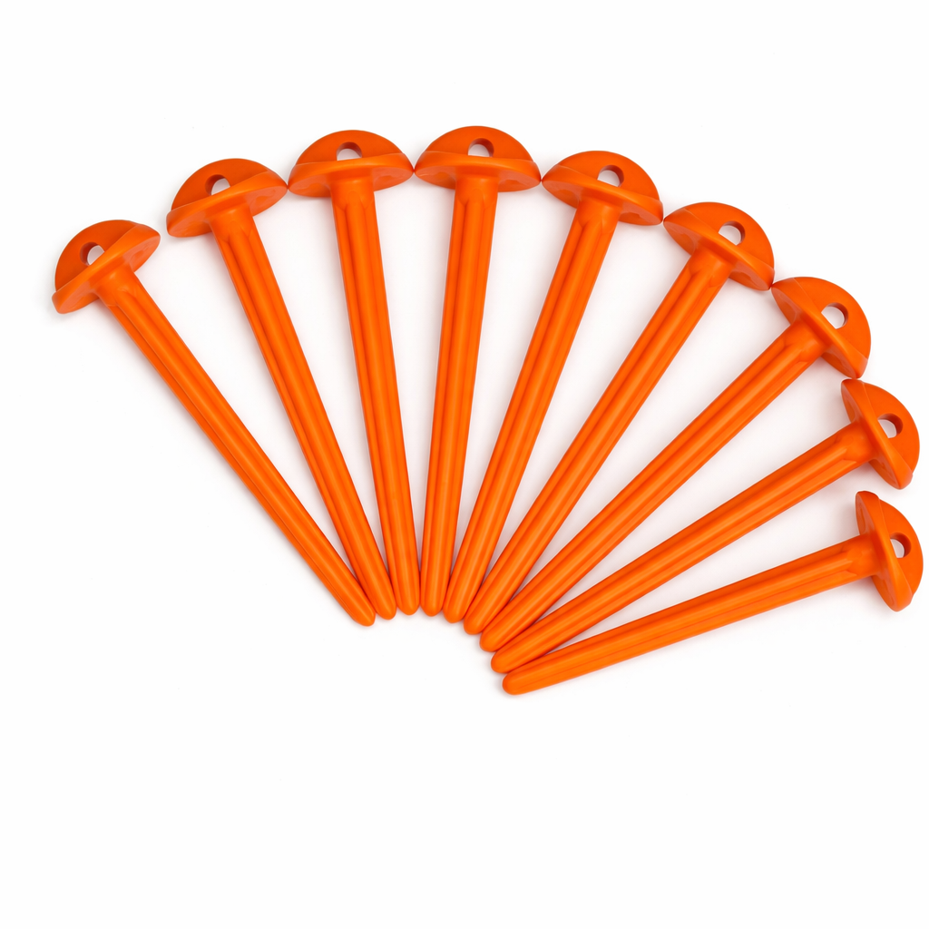 Domed Head Ground Sheet Peg - Red & Green Plastic - 85mm