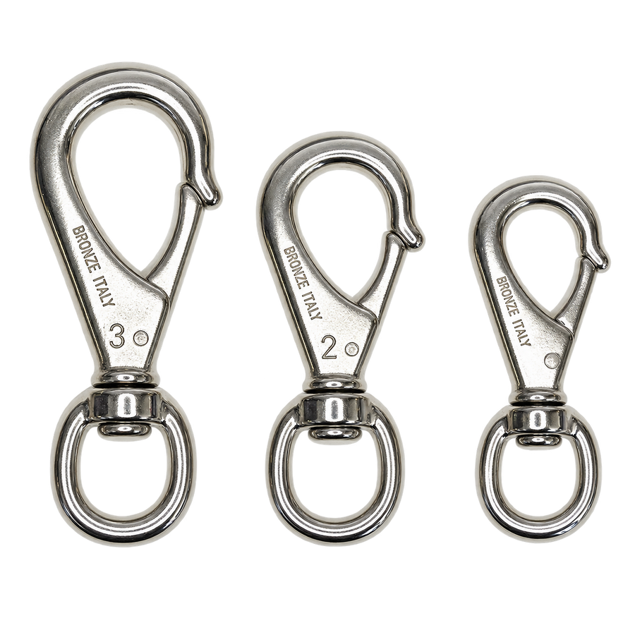 Boat Snap with Swivel Eye - Nickel Plated Bronze - Multiple Sizes