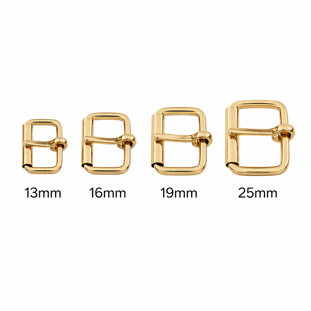 Single Roller Buckle | Steel | Electro Brass & Nickel Plated | 13mm–25mm