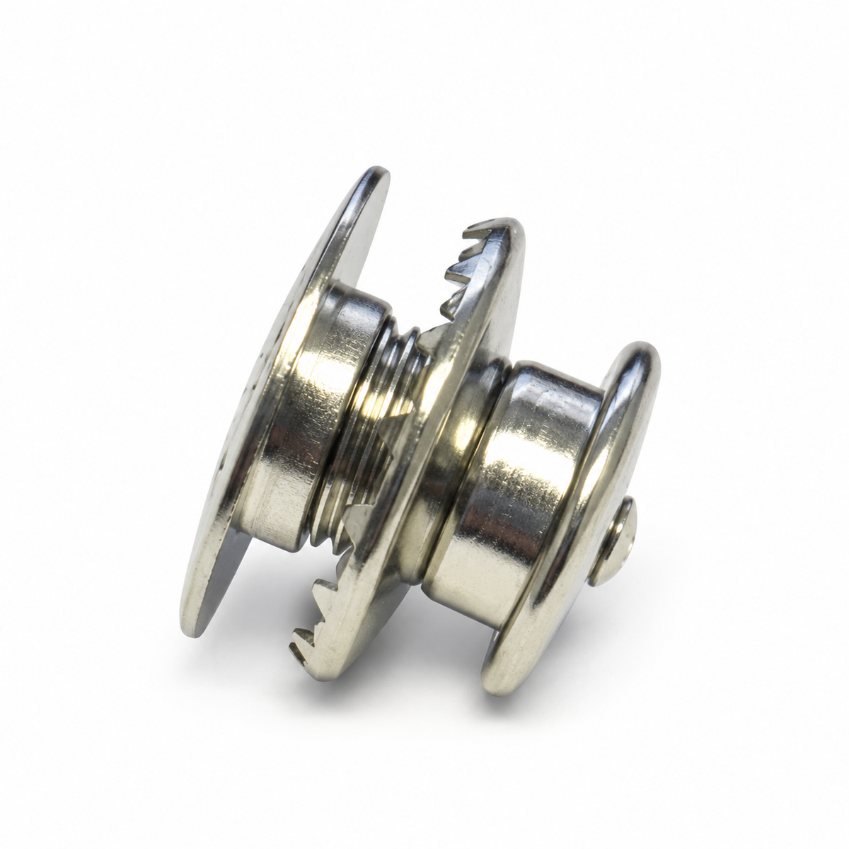 LOXX® Big Head Button with +1 mm Depth Locking Washer – Nickel-Plated Brass – LOX04N
