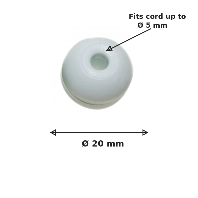 Shock Cord Ball End | 5 Colours | Black, Green, Red, White