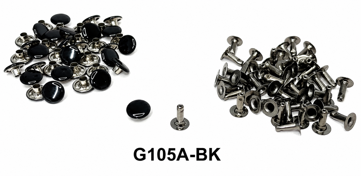 Single Domed Rivets – Brass, Nickel & Black | 5 Sizes
