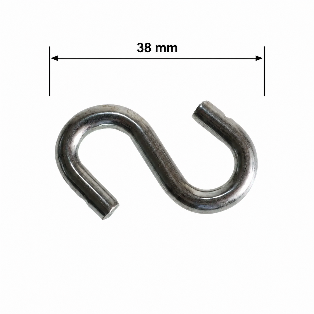 S Hook | Bright Zinc Plated Steel | 25mm, 38mm & 50mm
