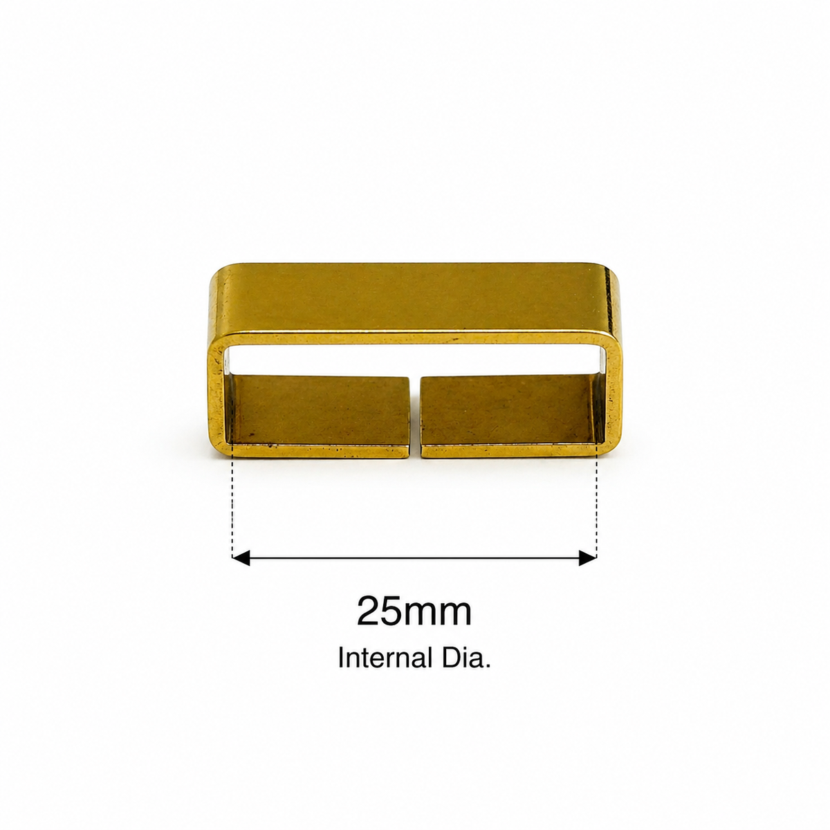 Solid Brass Flat Belt Loop | Dog Collar & Strap Keeper | 13mm–38mm