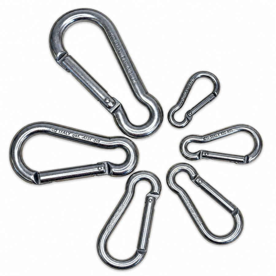 Carabiner Hook with Keylock - Anti-Snagging - Stainless Steel - Tested
