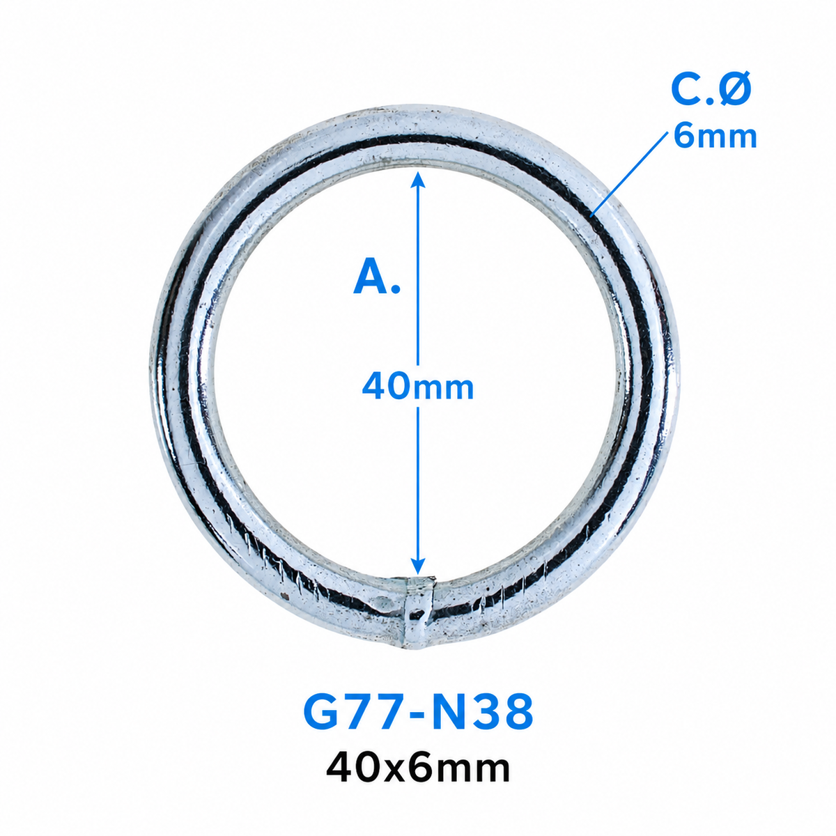 Heavy Duty Welded O Ring – Nickel Plated Steel | 25mm to 75mm