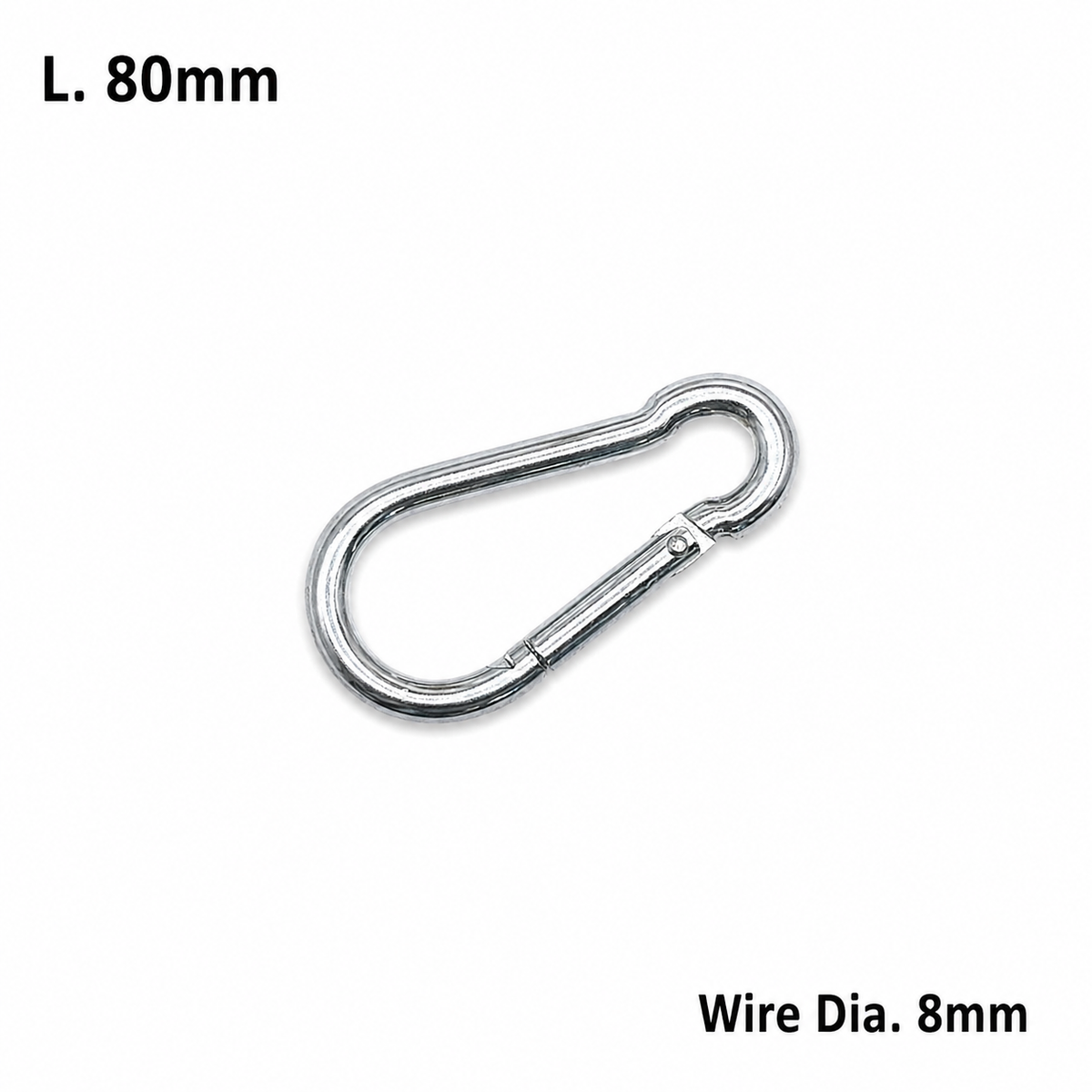 Carabiner Hook - Zinc Plated Steel - Multiple Sizes