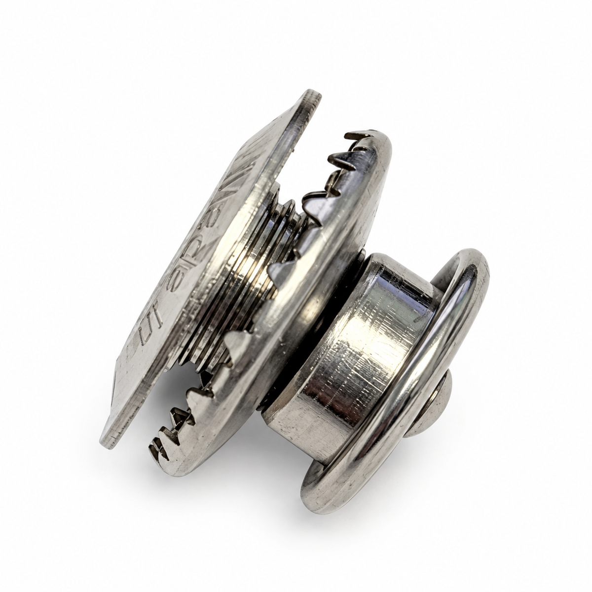 LOXX® Wide Head Hybrid Button – Stainless Steel with Nickel-Plated Brass Thread – LOX06SB