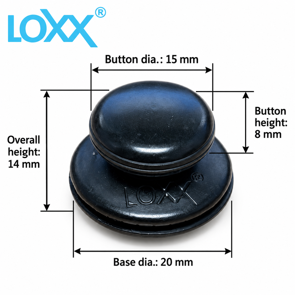 LOXX® Button Smooth Head – Porsche Black Brass