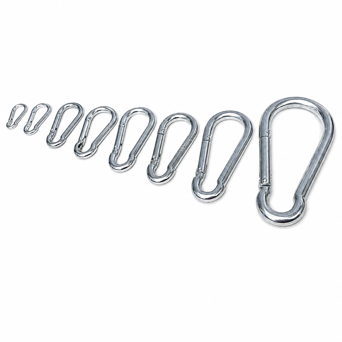 Carabiner Hook - Zinc Plated Steel - Multiple Sizes