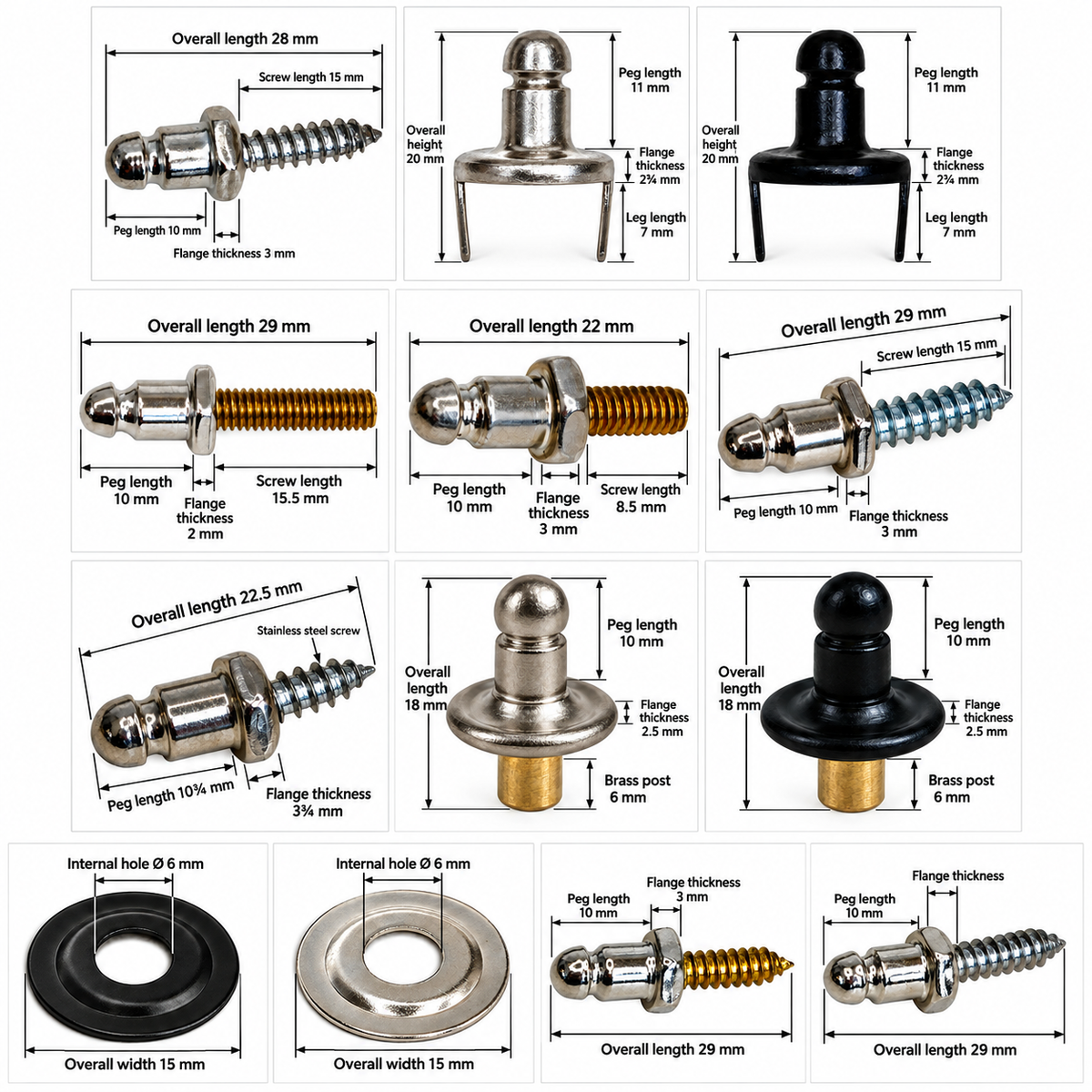 Lift-the-DOT® Fastener Studs – Multiple Fixing Types & Materials