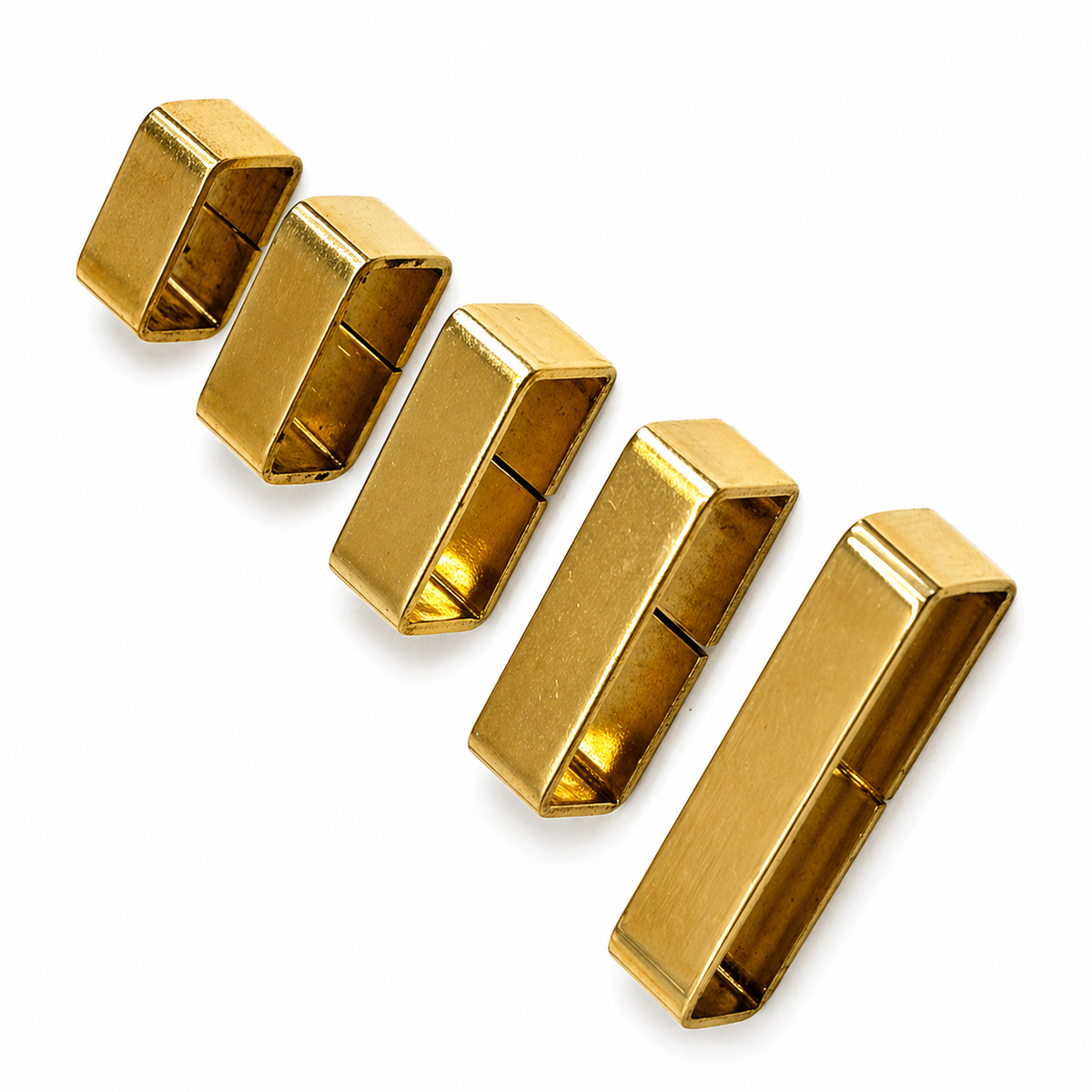 Solid Brass Flat Belt Loop | Dog Collar & Strap Keeper | 13mm–38mm