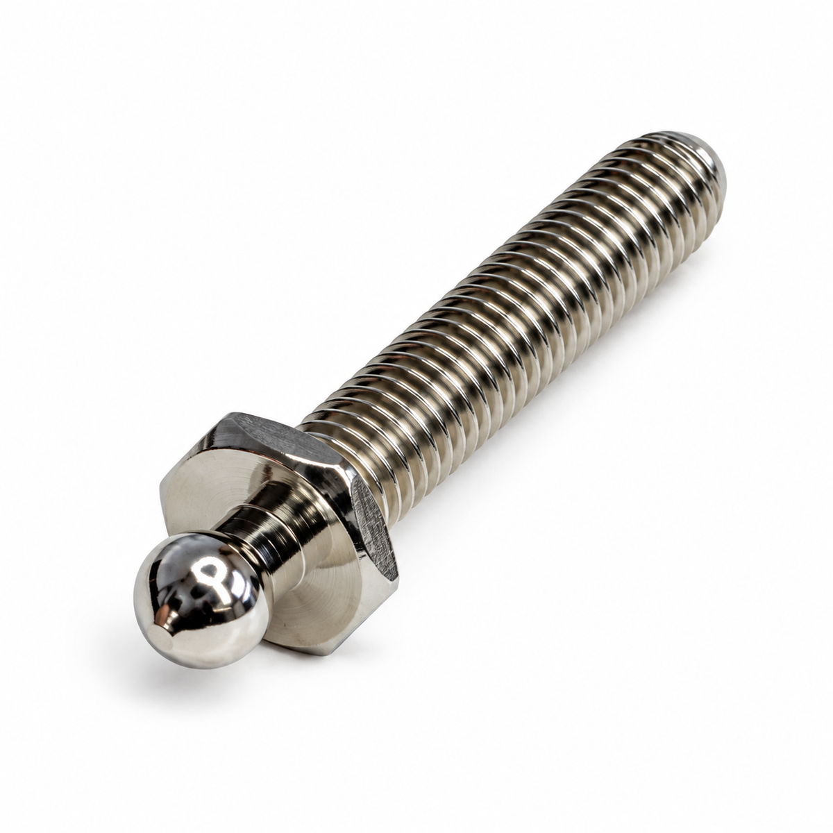 TENAX® Threaded Ball Stud – Nickel-Plated Brass, 24mm Overall Length