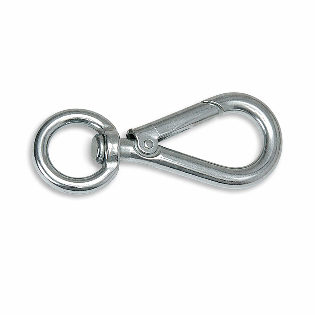 Spring eHook with Swivel Eye – Bright Zinc Plated Steel | 6 Sizes