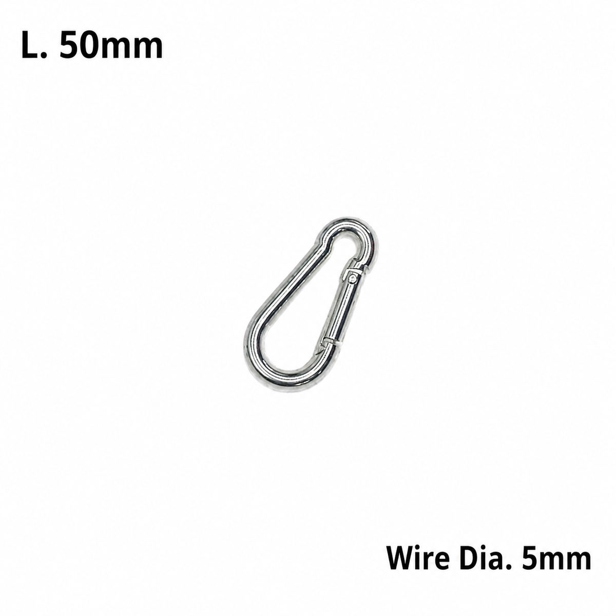Carabiner Hook - Zinc Plated Steel - Multiple Sizes