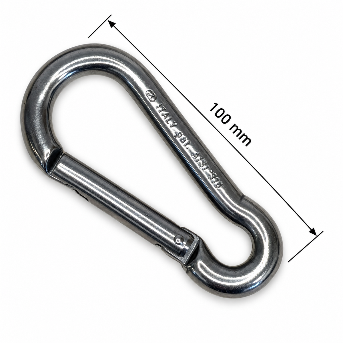 Carabiner Hook with Keylock - Anti-Snagging - Stainless Steel - Tested