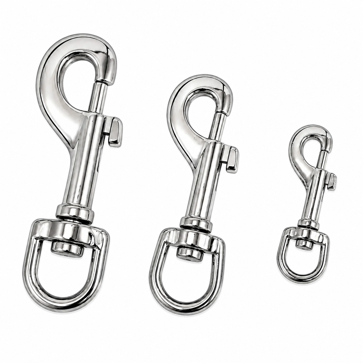 Nickel Plated Trigger Hook Round Eye - 10mm, 13mm & 16mm