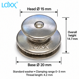 LOXX® Big Head Button & Standard Locking Washer – Stainless Steel – LOX5SS