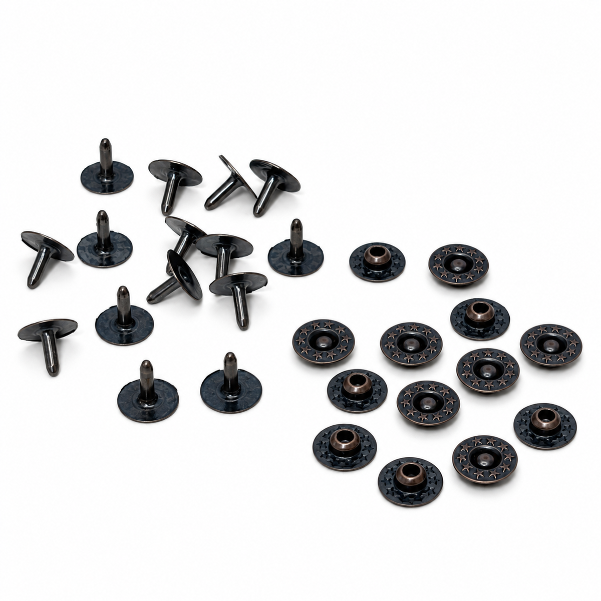 Jeans Rivet & Cap – Gunmetal Steel – 9mm Head, 8mm Length