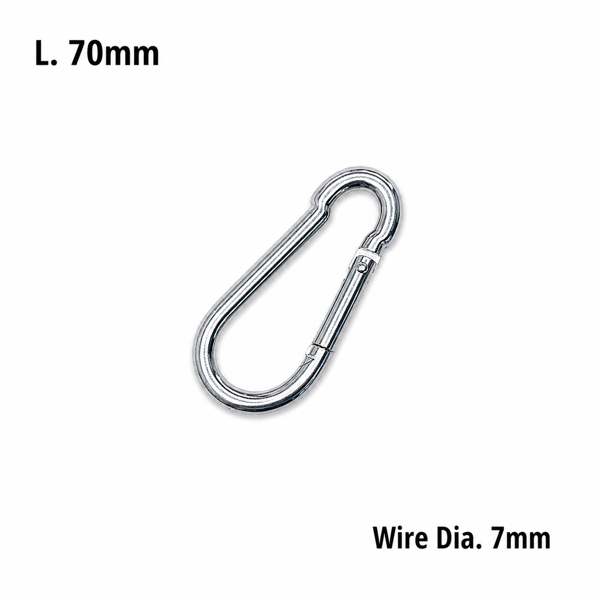 Carabiner Hook - Zinc Plated Steel - Multiple Sizes
