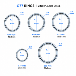 Heavy Duty Welded O Ring – Nickel Plated Steel | 25mm to 75mm