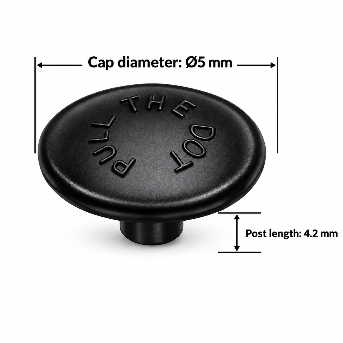 Pull-the-DOT® Cap – Locking Snap Fastener Nato Black