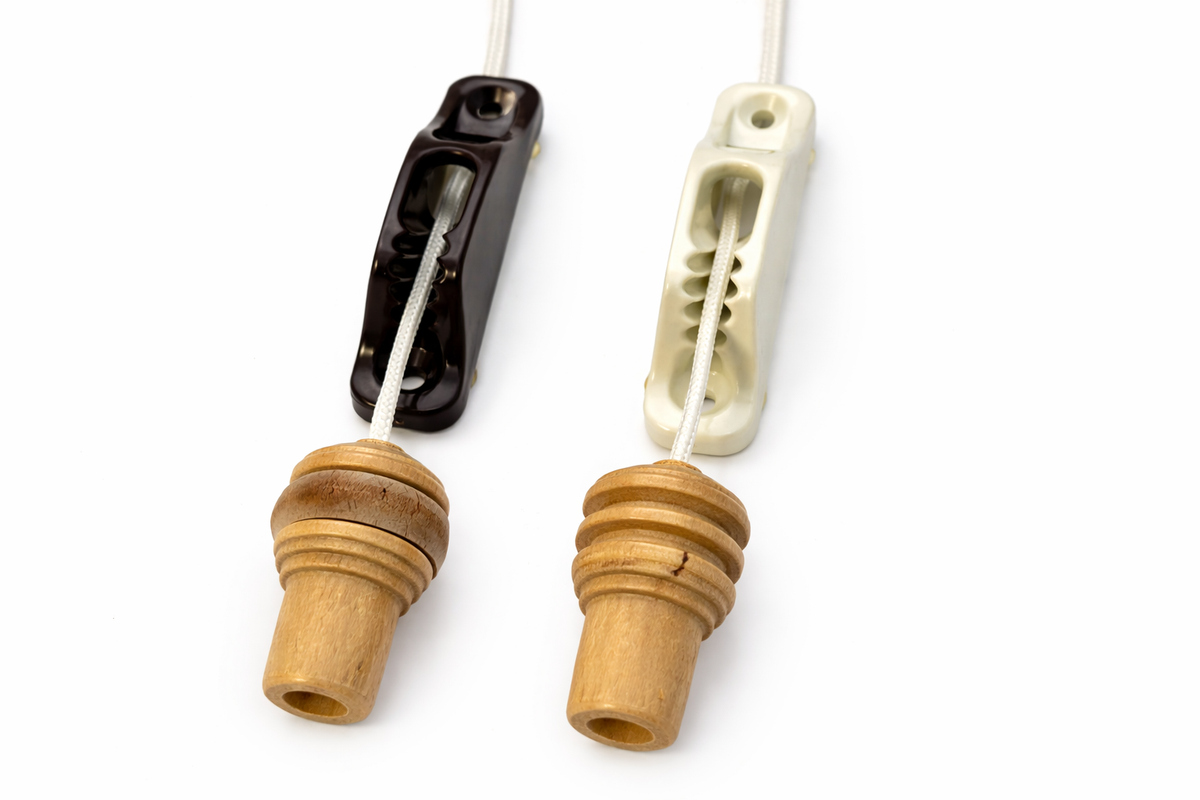 Open Cord Jammer | Black & White | Cord Lock for Blinds & Curtains