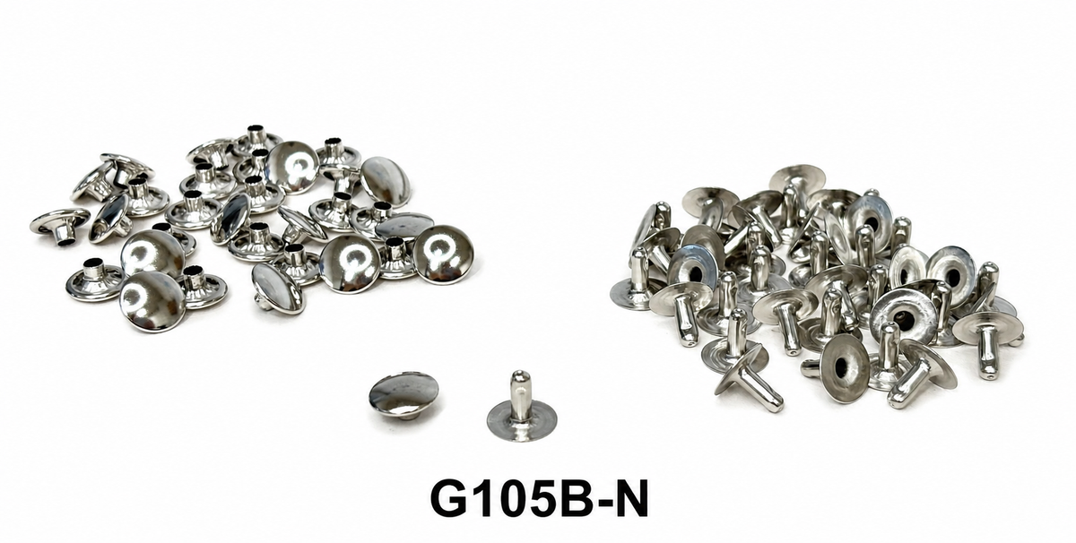 Single Domed Rivets – Brass, Nickel & Black | 5 Sizes