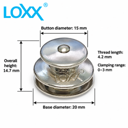 LOXX® Big Head Button with Standard Locking Washer – Nickel-Plated Brass – LOX03N