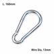 Carabiner Hook - Zinc Plated Steel - Multiple Sizes