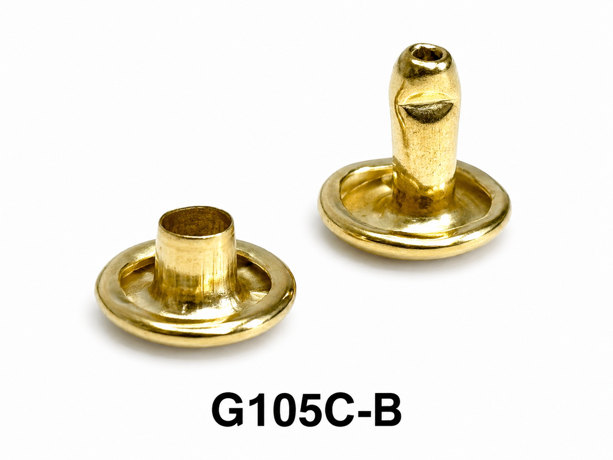 Double Domed Rivets – Brass, Nickel & Black | 3 Sizes