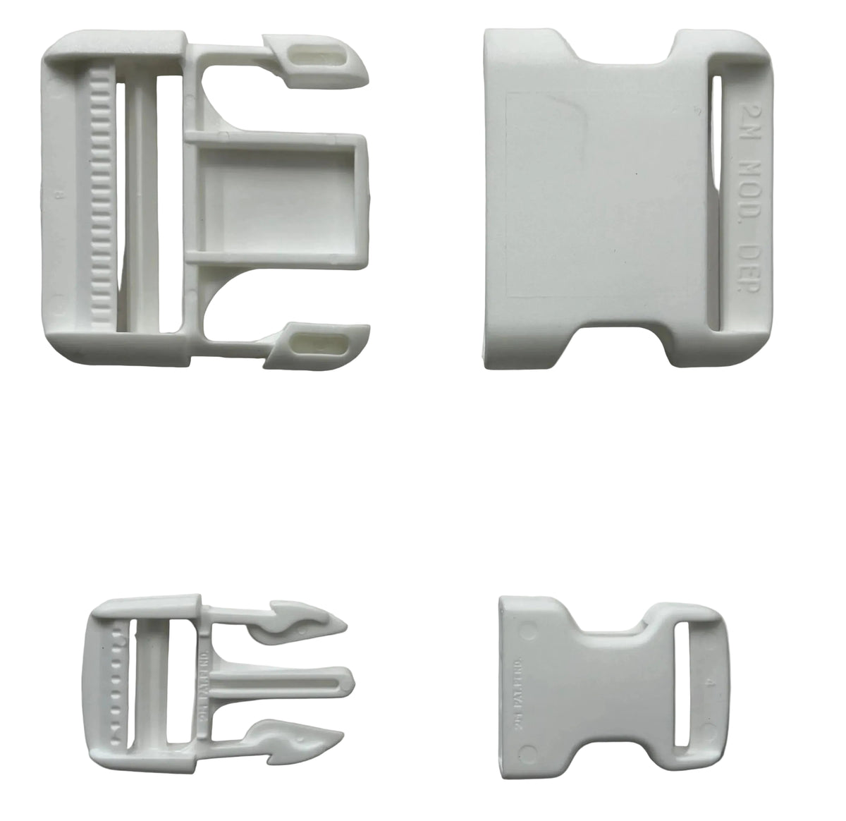White Slide Squeeze Buckle 25mm 50mm