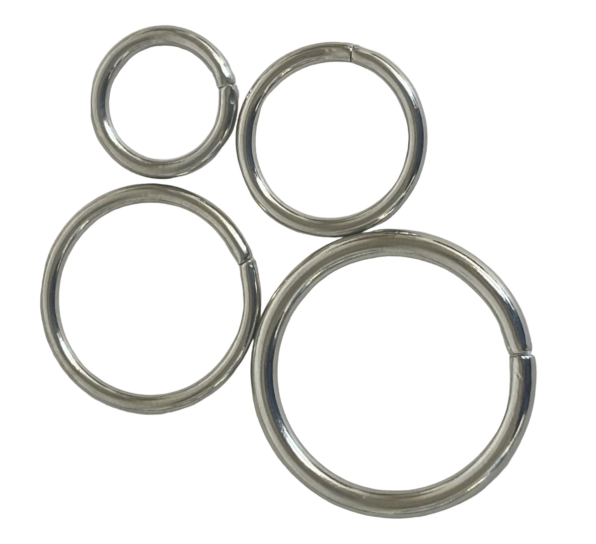 Open O Ring - Electro Brassed & Nickel Plated Steel (19mm-38mm)
