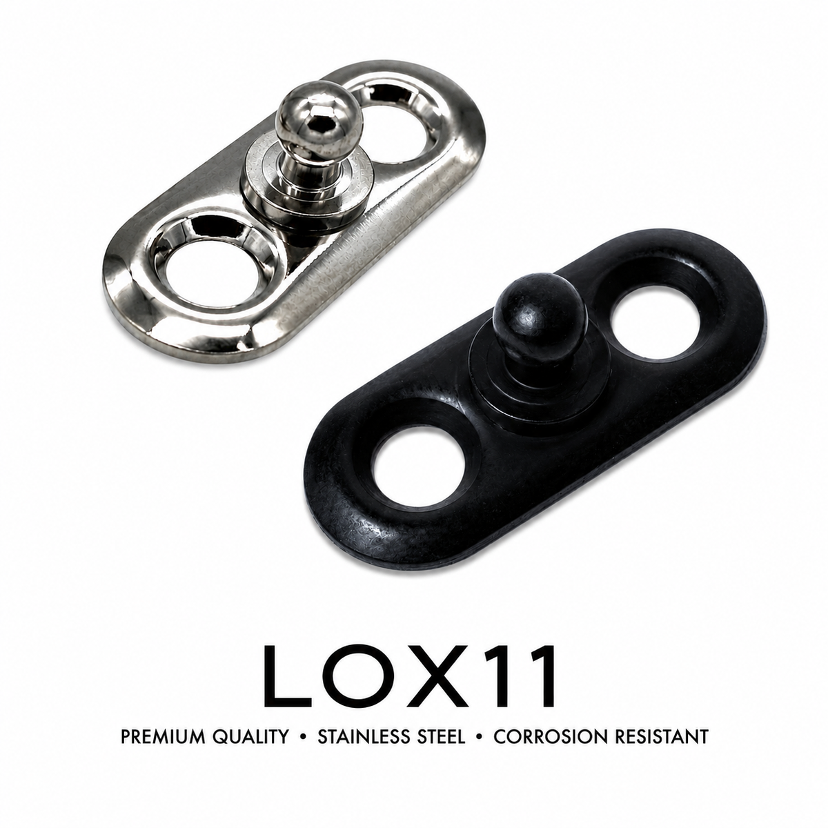 LOXX® Snap Fastener Lower Part – Oval Plate (LOX11N, LOX11B)
