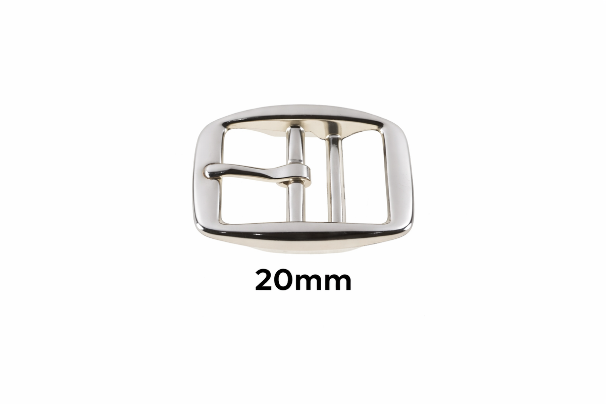 Double Bar Buckle - Nickel Plated - Multiple Sizes