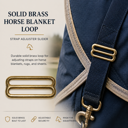 Solid Brass Horse Blanket Loop | Strap Adjuster Slider | Made in Italy
