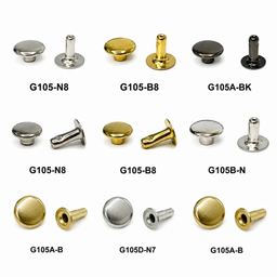 Single Domed Rivets – Brass, Nickel & Black | 5 Sizes