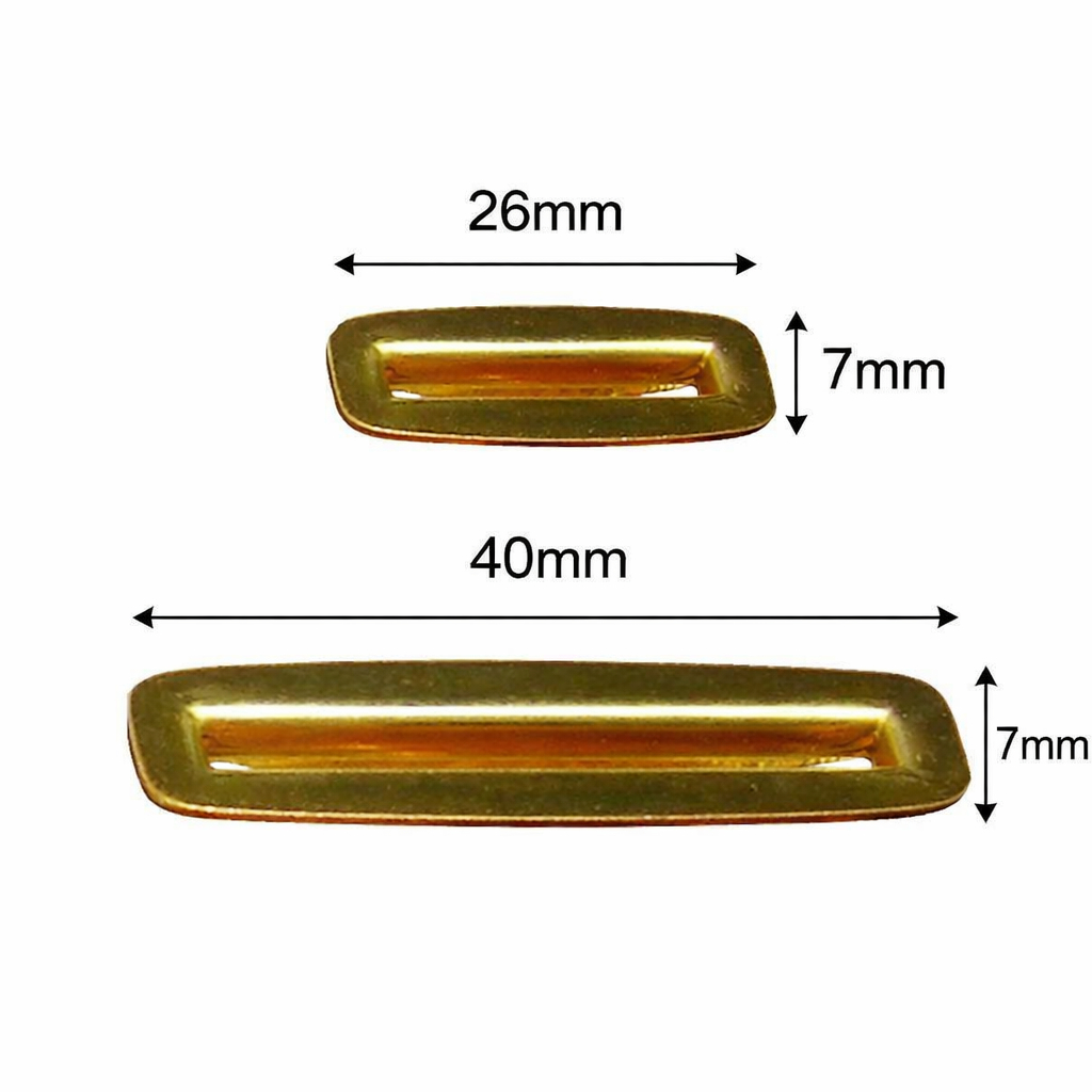 Solid Brass Oblong Eyelet & Ring Set 26mm & 40mm