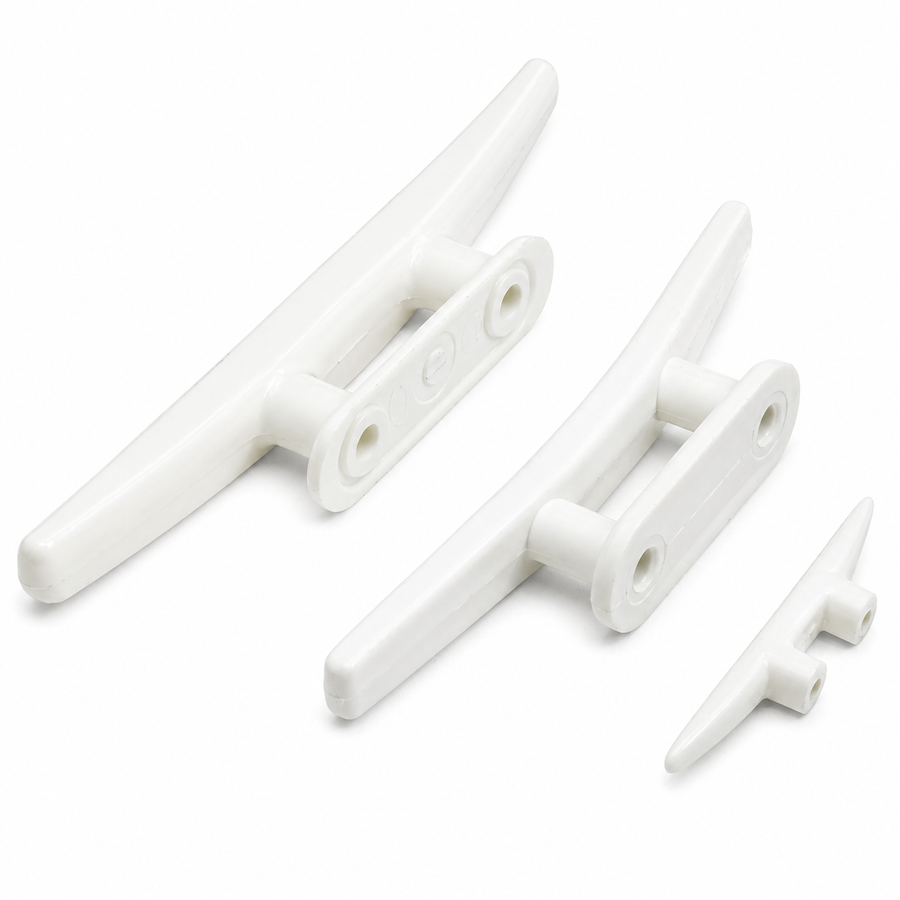 White Plastic Cleat Hook – 63mm, 138mm & 182mm