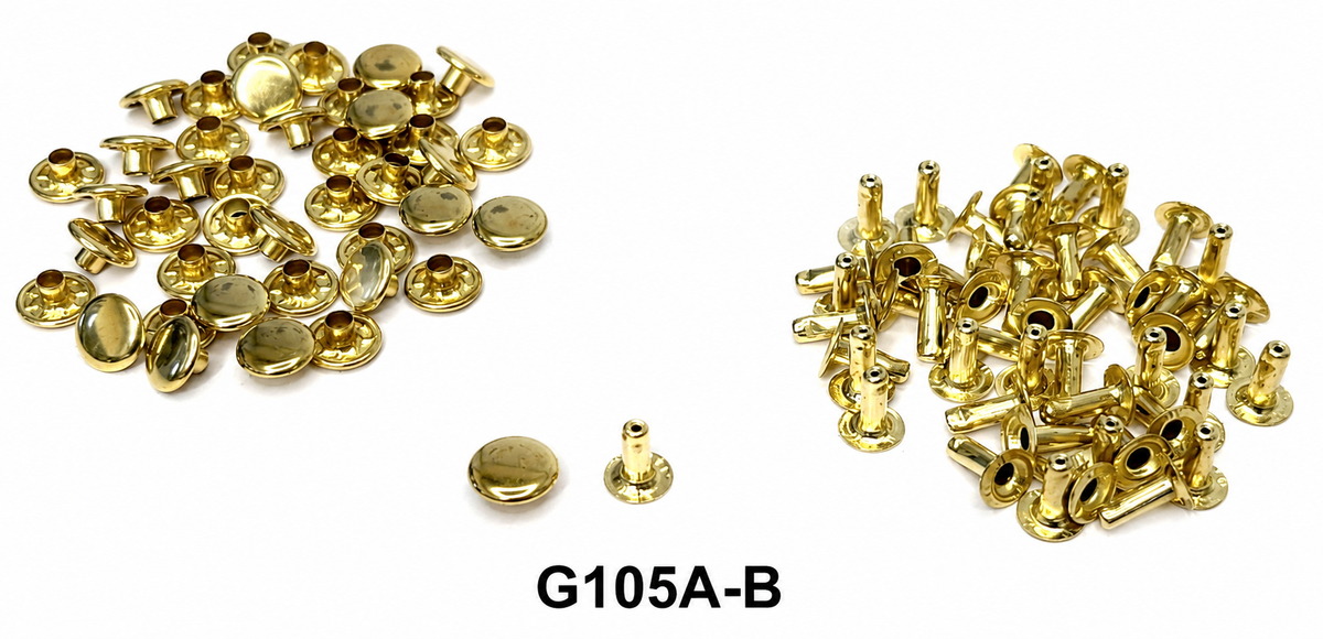 Single Domed Rivets – Brass, Nickel & Black | 5 Sizes