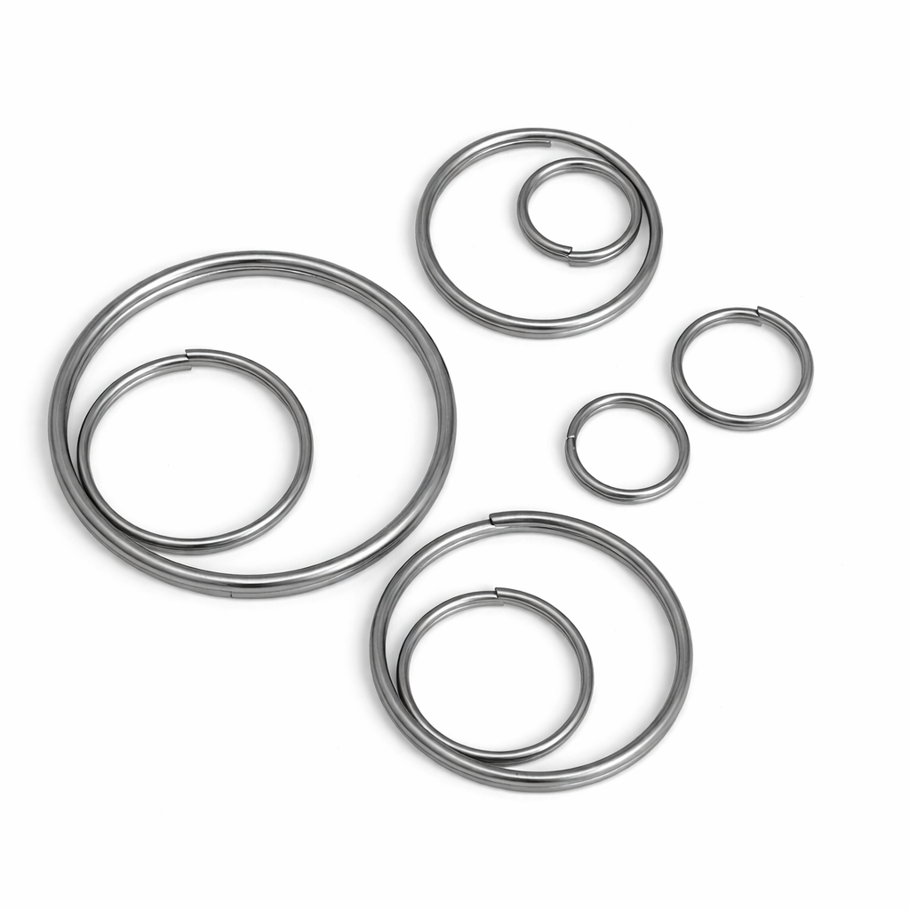 Split Key Ring – Steel | Multiple Sizes | 19mm to 63mm