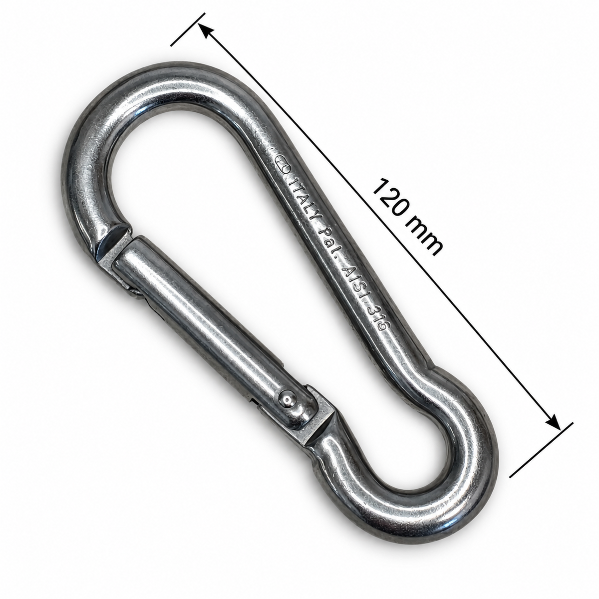 Carabiner Hook with Keylock - Anti-Snagging - Stainless Steel - Tested