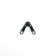 Black zip slider with white background