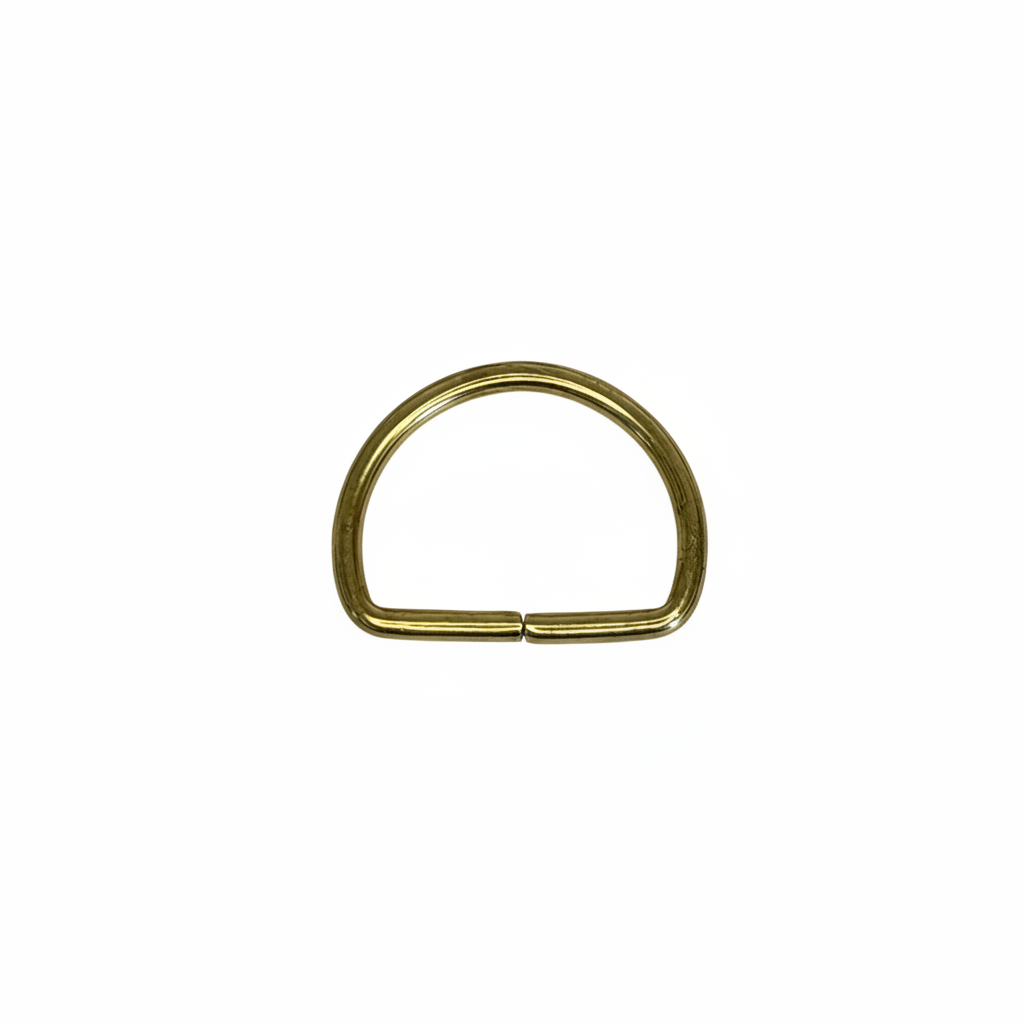 Brass D-Ring White Background