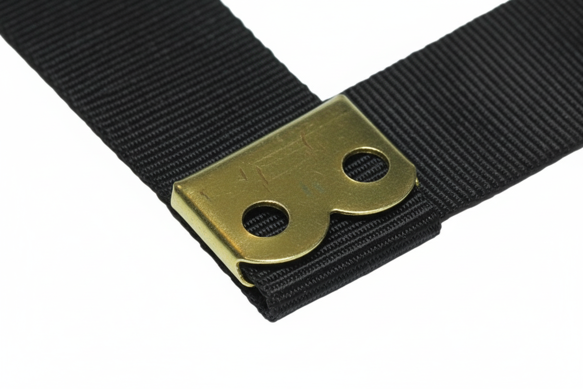 Brass End Cap on Webbing Tip