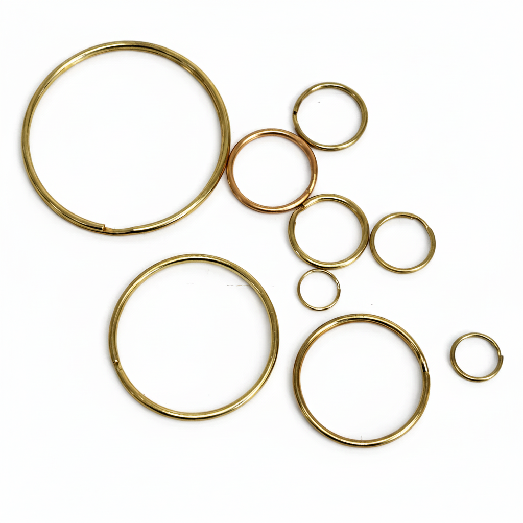 Brass O-Rings & Split Rings – 1:1 White Background