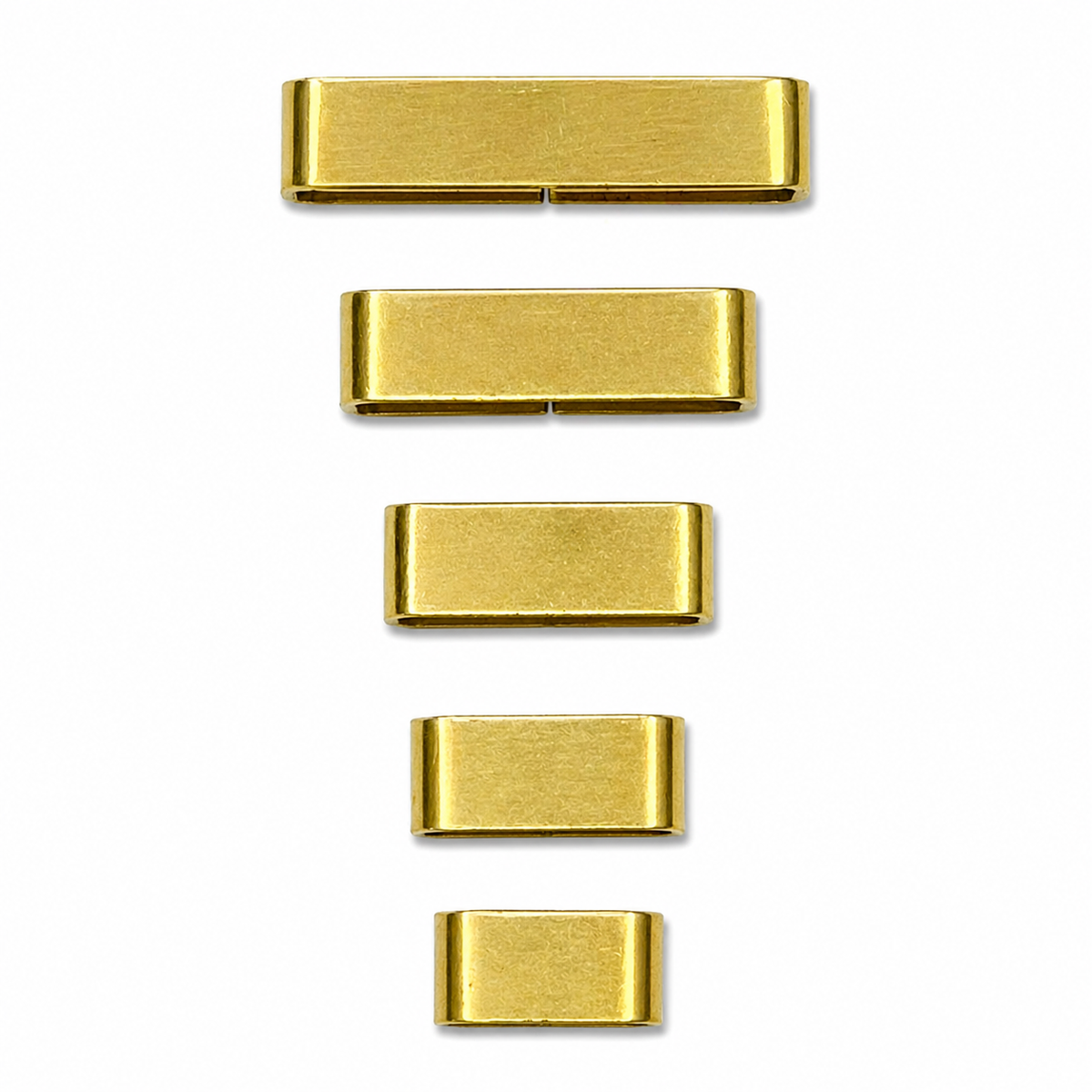 Solid Brass Flat Belt Loop | Dog Collar & Strap Keeper | 13mm–38mm