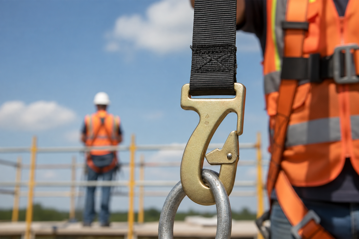 Parachute Snap Hook - Gold Passivated Zinc Steel Flat Strap Hook AML122